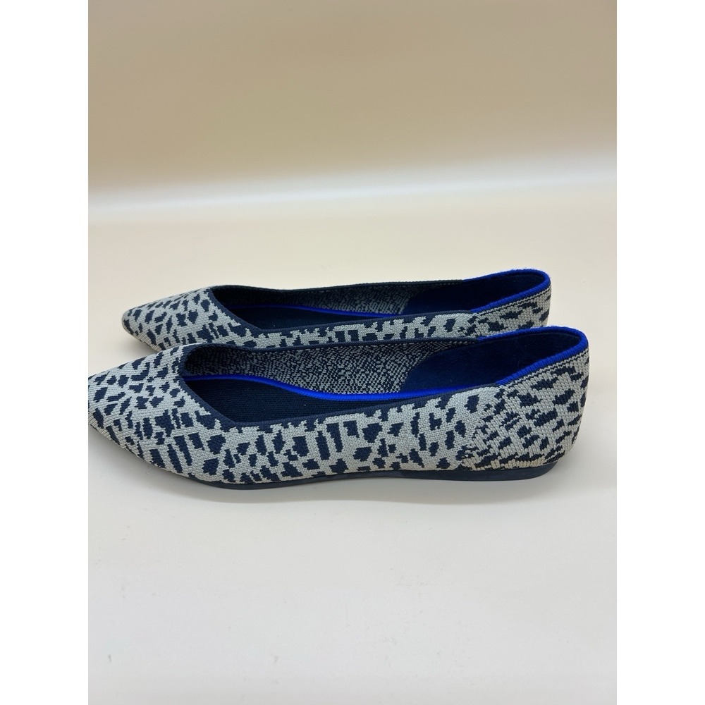 Rothy's The Point Flat Women's Size 8 RETIRED Cheetah Leopard Tan‎ Black Shoes - Picture 4 of 7